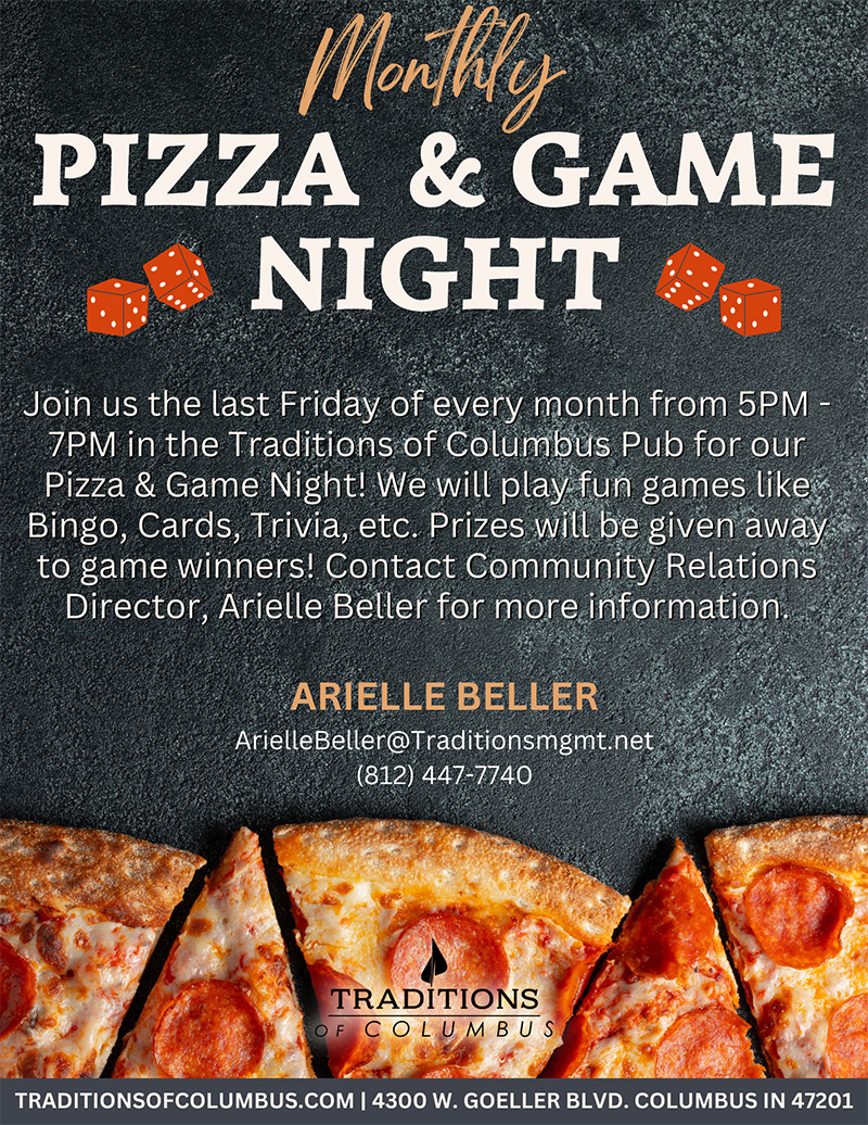 MONTHLY PIZZA & GAME NIGHT